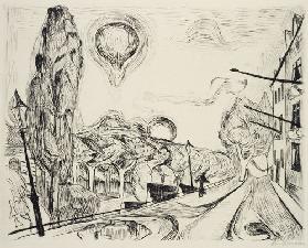 Landscape with Balloon. 1918