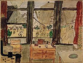 Max Beckmann’s bedroom with the curtain open