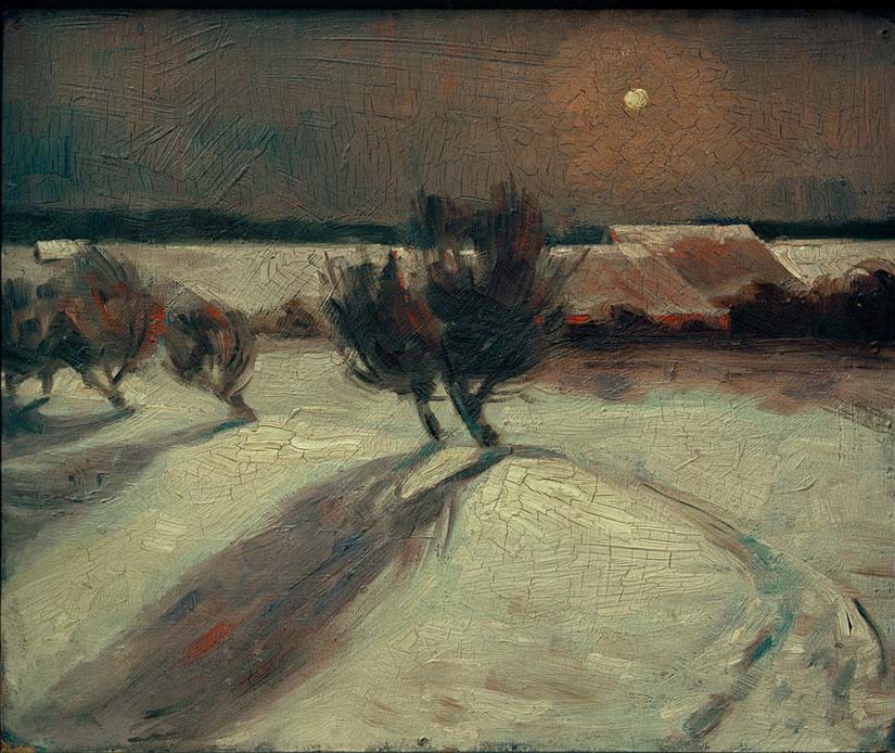 Schneelandschaft im Mondlicht van Max  Beckmann