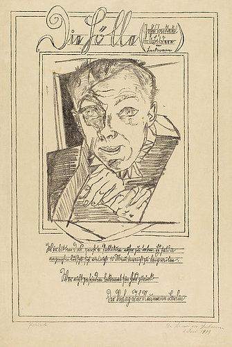 Self Portrait. Front page of the series Die Hölle (Hell). van Max  Beckmann