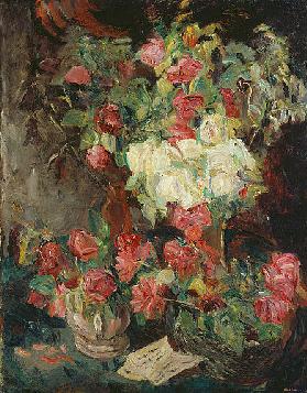 Still life with red roses. 1914.