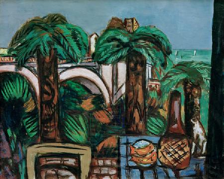 Landscape with three palm trees, Beaulieu