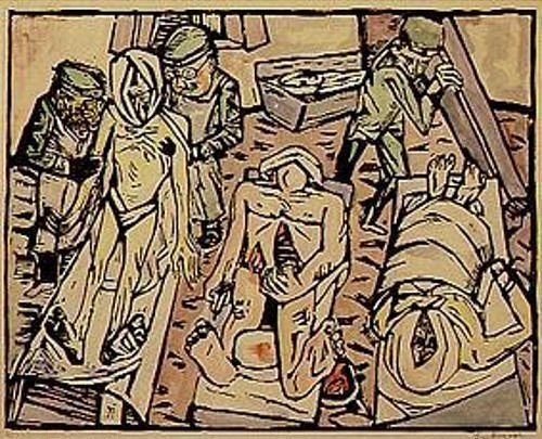 Totenhaus. 1922 van Max  Beckmann