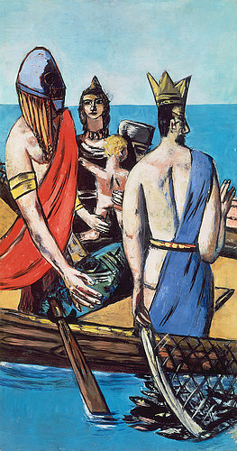 Triptychon Die Abfahrt. 1932/1933. Mittelbild van Max  Beckmann