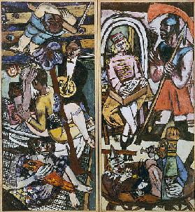 Triptych (left and right panel): The acrobats. 1939 (see also image number 15783)