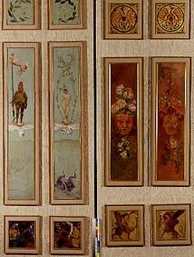 Türflügelpaare der Villa Albers. Li:Mars u.Venus, Re:Blumen u.Masken van Max Klinger