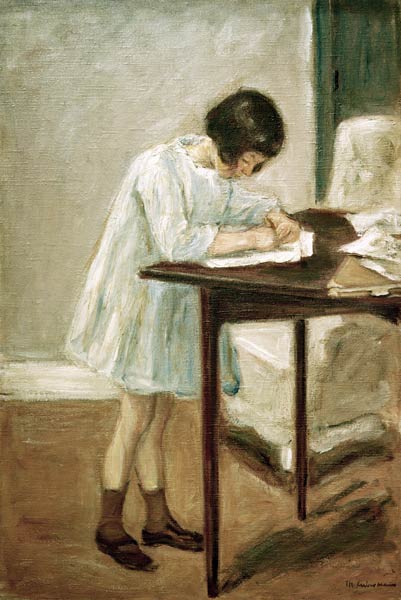 Die Enkelin beim Schreiben van Max Liebermann