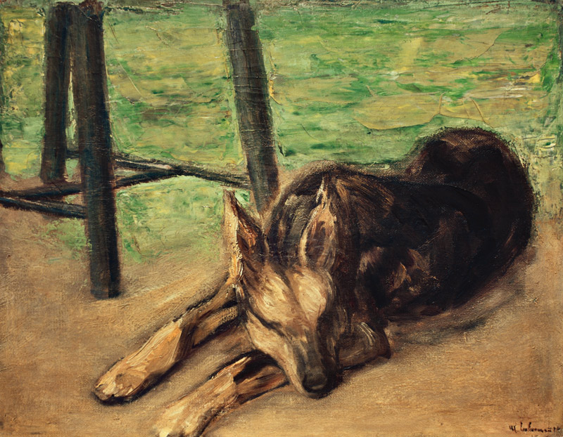 Schlafender Schäferhund van Max Liebermann
