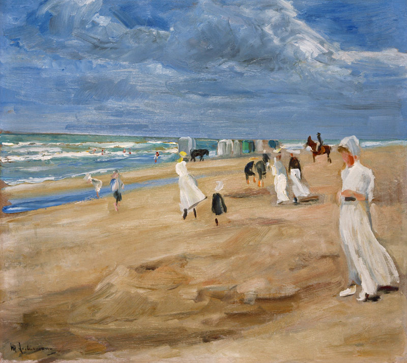 Het strand bij Noordwijk van Max Liebermann