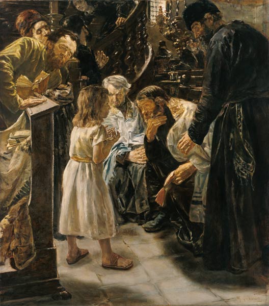 The Twelve-Year-Old Jesus in the Temple, 1879 (oil on canvas) van Max Liebermann