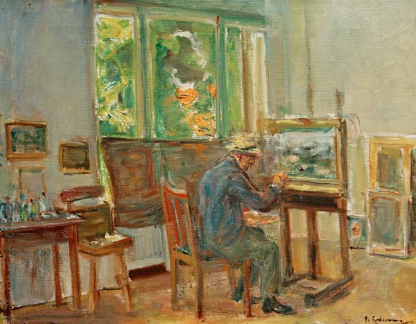 Der Künstler in seinem Atelier in Wannsee van Max Liebermann