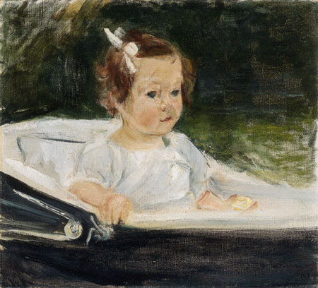 Die Enkelin im Kinderwagen nach rechts van Max Liebermann