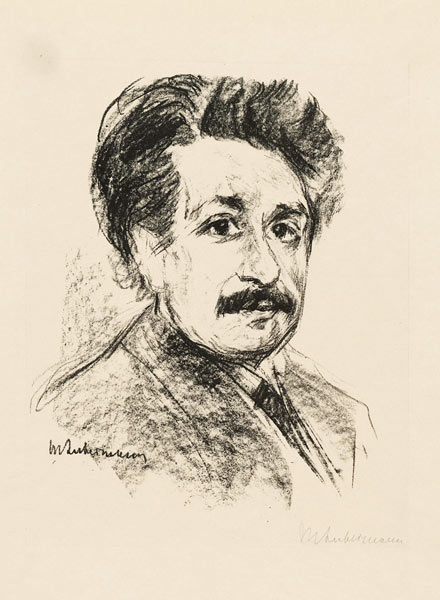 Portrait of Albert Einstein van Max Liebermann