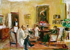 Der Künstler und seine Familie in seinem Haus am Wannsee