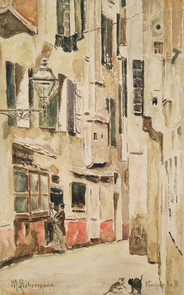 Venetian Street, 1878 (w/c on paper) van Max Liebermann