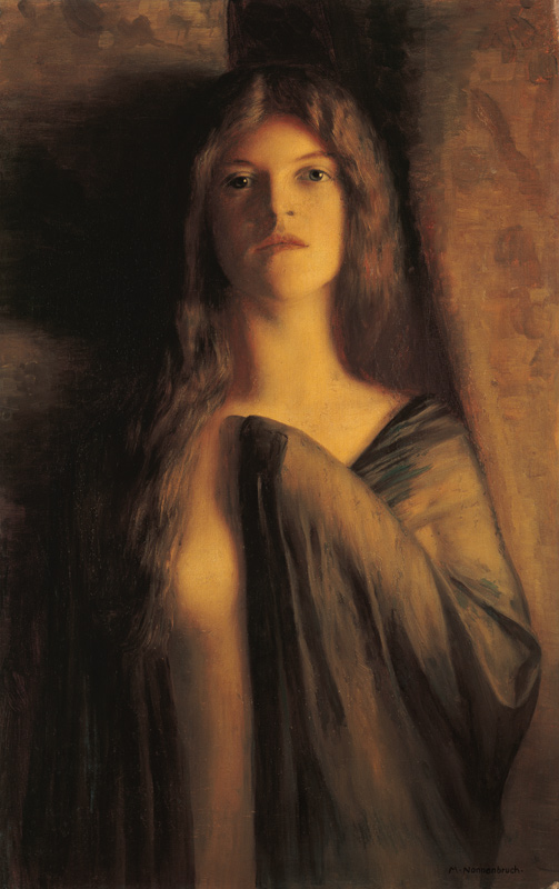 Portrait of a girl van Max Nonnenbruch