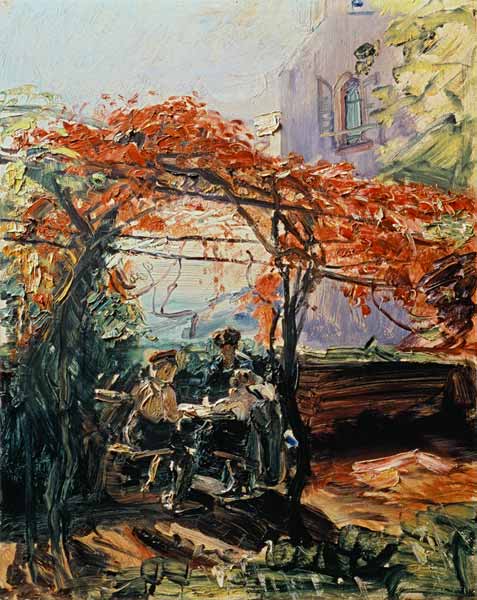 Slevogt / Wine Arbour on Neukastel, 1917 van Max Slevogt