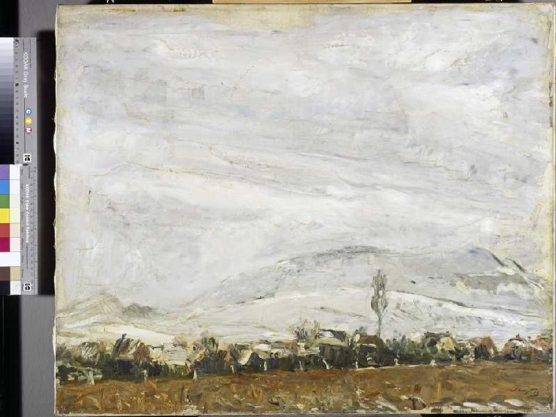 Pfälzer Landschaft bei Neuschnee van Max Slevogt