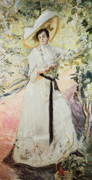 Slevogt / Nini under grape trellis, 1911 van Max Slevogt