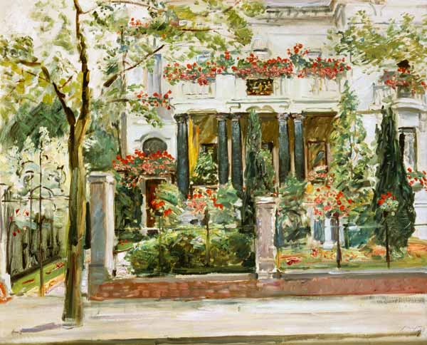 Vorgarten der Steinbart'schen Villa in Berlin van Max Slevogt
