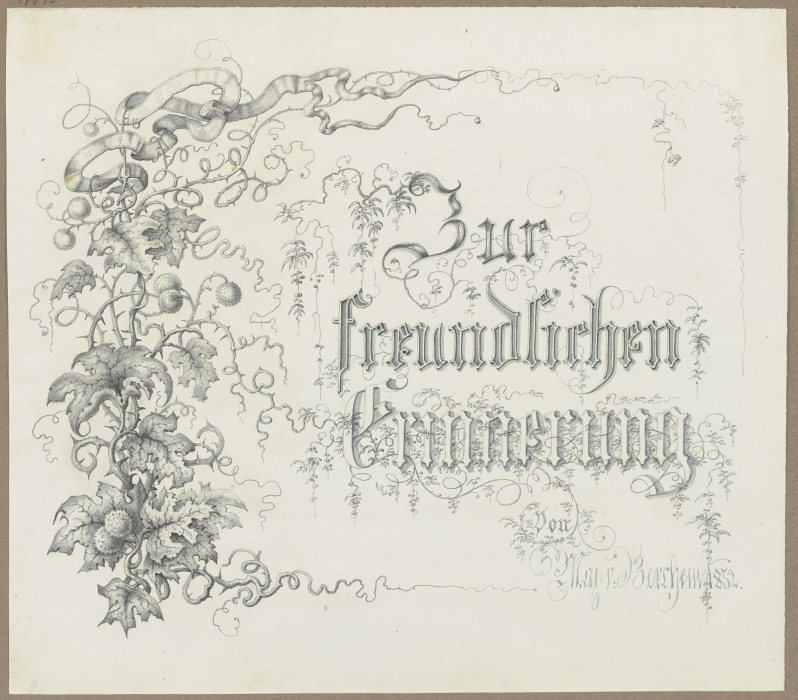 Zur freundlichen Erinnerung 1852 van Max von Berchem