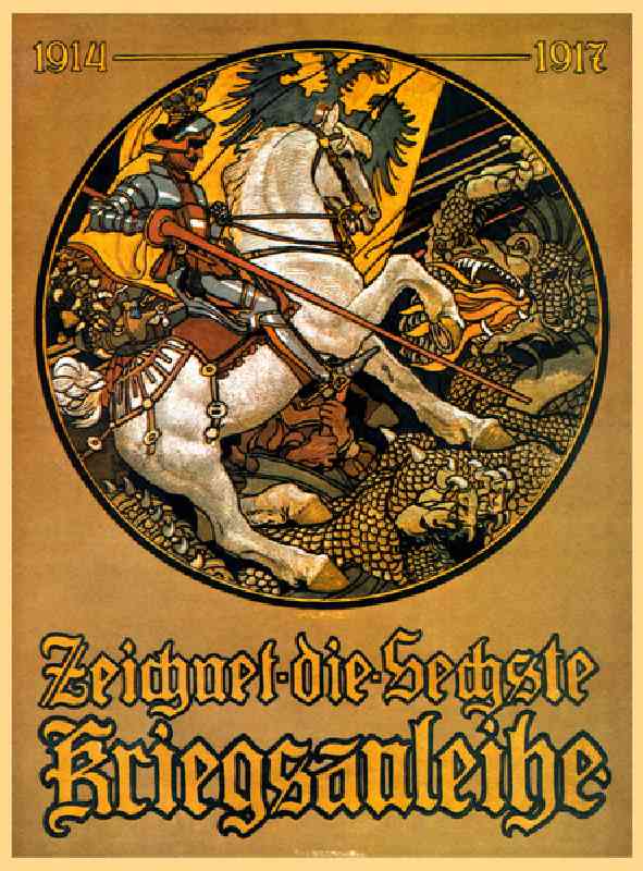 First World War: Germany and the Loan Propaganda, 1917 (colour litho) van Maximilian Lenz