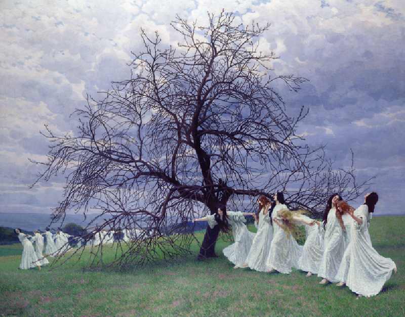 Fruhlingsreigen (Song of Spring), 1913 (oil on canvas) van Maximilian Lenz