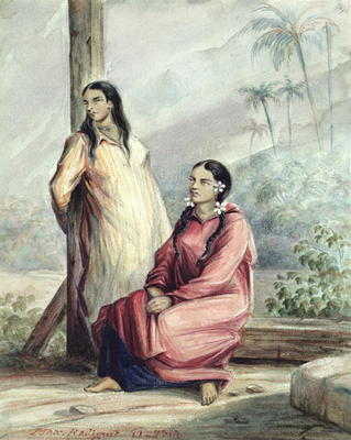Two Tahitian Women, c.1841-48 (w/c on paper) van Maximilien Radiguet