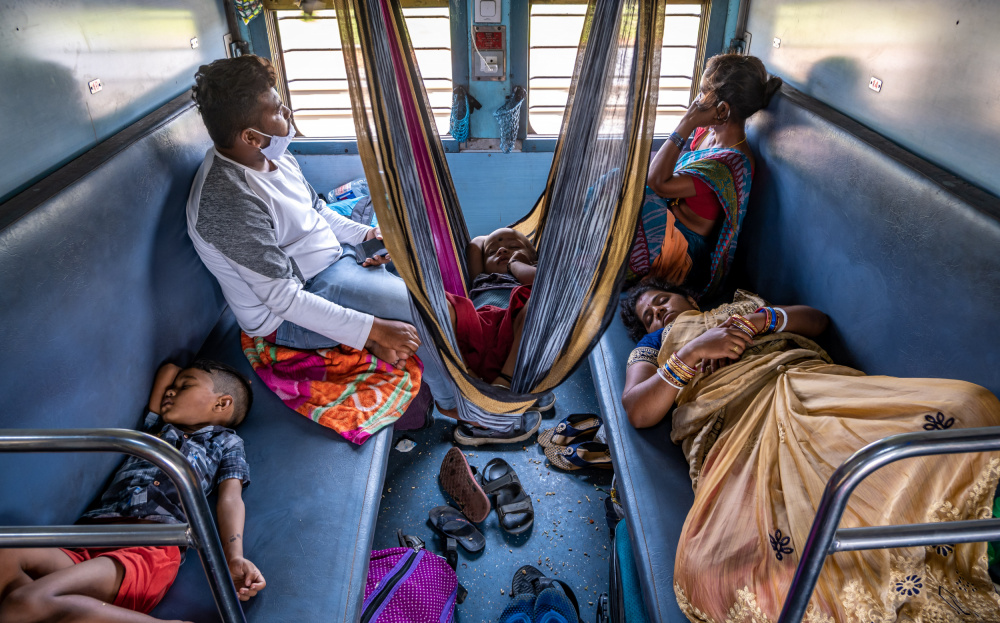 An Indian family travelling by train van Md Sabbir