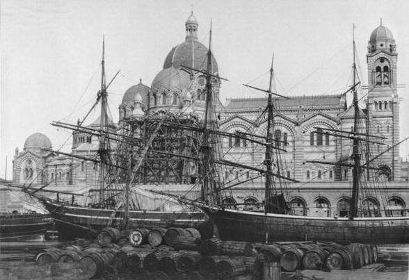 Cathedral Sainte-Marie-Majeure, known as ''Nouvelle Major'', in Marseilles, before 1893 (b/w photo)  van Mederic Mieusement