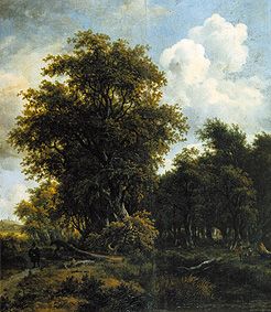 Waldlandschaft. van Meindert Hobbema