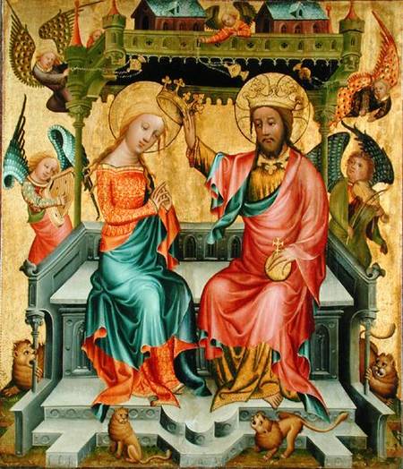 The Crowning of the Virgin, from the right wing of the Buxtehude Altar van Meister Bertram