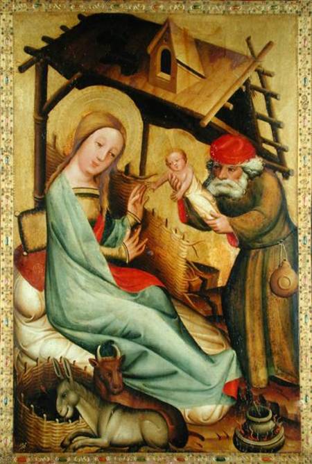 The Nativity from the High Altar of St. Peter's in hamburg, the Grabower Altar van Meister Bertram
