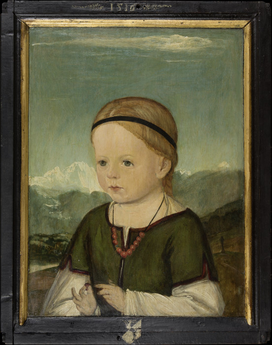 Portrait of Barbara Thenn (1513-1542) van Meister der Thennschen Kinderbildnisse