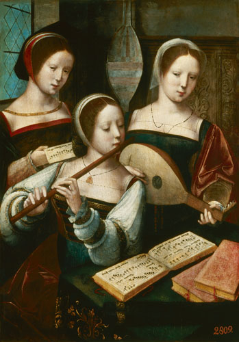 Musizierende Frauen van Meister der weibl.Halbfiguren