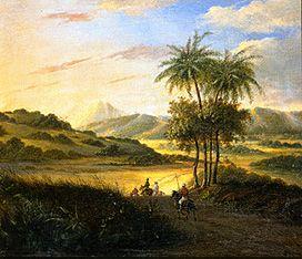 Landschaft auf Java mit Reitern