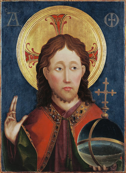 Christus als Salvator Mundi. van Meister (Mittelrheinischer)