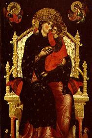 Madonna mit Kind, zwei Engeln und Stifterfiguren van Meister (Venezianischer)