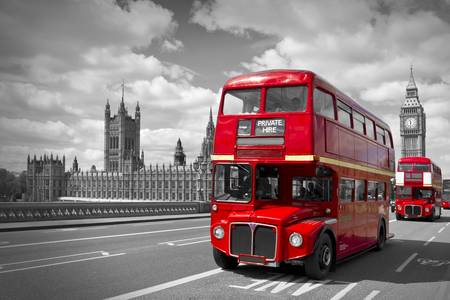 Rode bussen in Londen