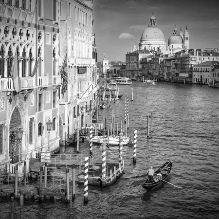 Venetië Grand Canal & Santa Maria della Salute | Monochrom 
