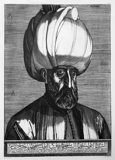 Suleiman the Magnificent; engraved in Constantinople van Melchior Lorck