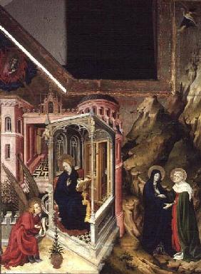 Altarpiece of the Chartreuse de Champmol, left hand side depicting the Annunciation and the Visitati