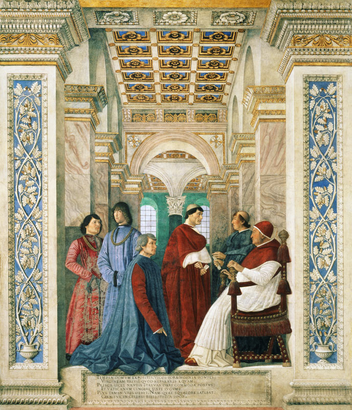 Pope Sixtus IV (1414-84) (Francesco della Rovere) Installs Bartolommeo Platina as Director of the Va van Melozzo da Forli