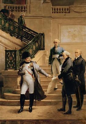 Napoleon I (1769-1821) in the Palais Royal Received by the President of the Tribunal and Refusing th