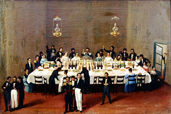 Banquet given at Oaxaca in honour of general Antonio Leon van Mexican School