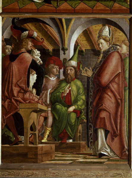 Pacher / Disputation of St. Augustine van Michael Pacher