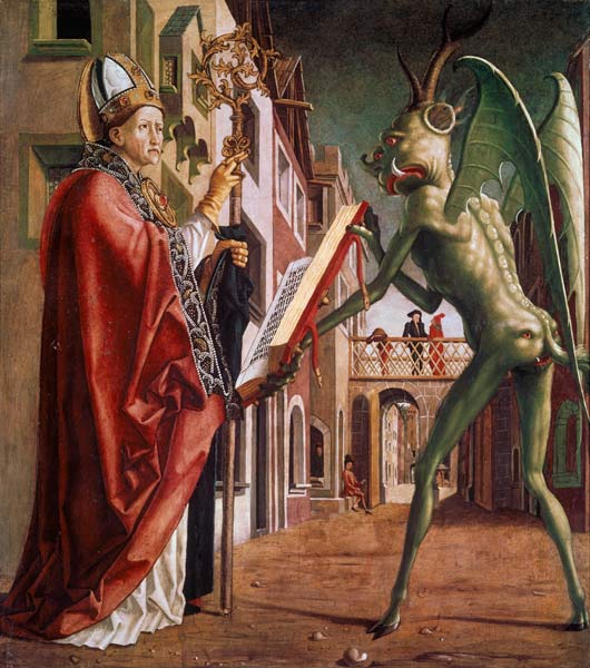 Teufel und Augustinus van Michael Pacher