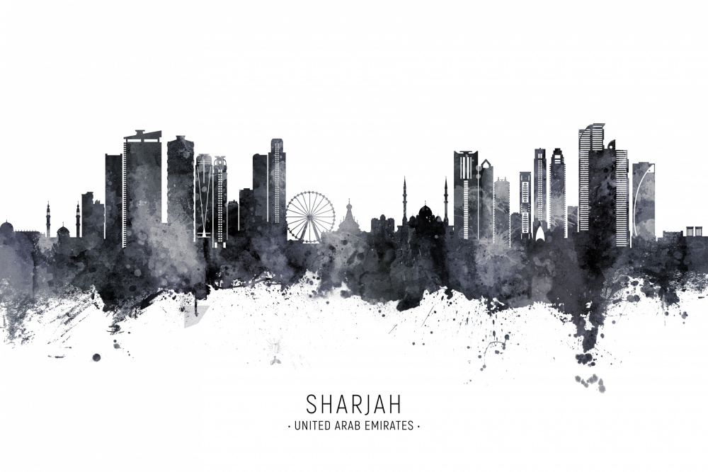 Sharjah Skyline van Michael Tompsett