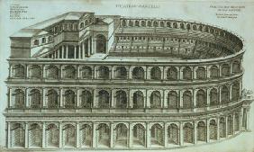Plan of the Theatre of Marcellus, Rome, 1558 (engraving)
