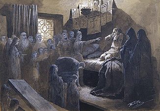 Iwan dem Schrecklichen erscheinen die Geister seiner Opfer. van Michail Konstantinowitsch Klodt